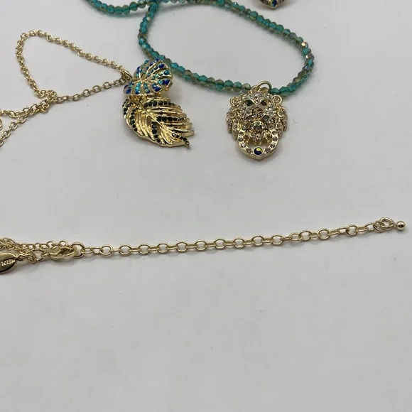 Heidi Daus Anniversary Collection 3 Piece Necklace & Earrings Set Lion Palm